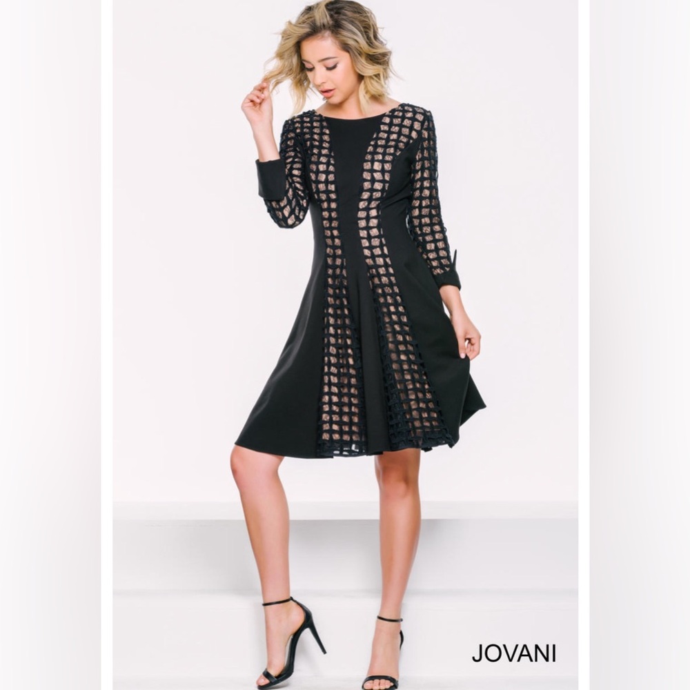 Jovani Prom 39367 Black/Nude Size 14 - Picture 3 of 7
